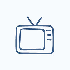 Image showing Retro television sketch icon.