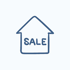 Image showing House for sale sketch icon.