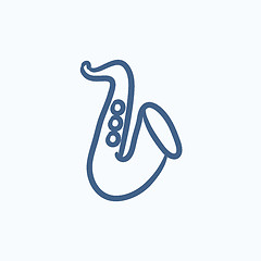 Image showing Saxophone sketch icon.