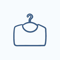 Image showing Sweater on hanger sketch icon.