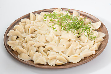 Image showing Boiled prepared homemade russian dumplings or pelmeni with beef meat