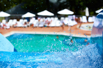 Image showing swimming pool and umbrellas