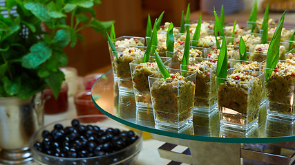 Image showing Set of tasty canape for an event party