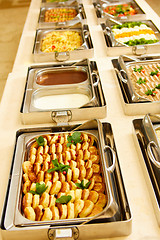 Image showing Hotel breakfast board