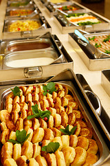 Image showing Hotel breakfast board