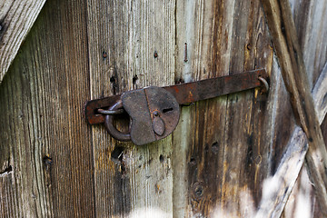 Image showing   close-up   wooden door