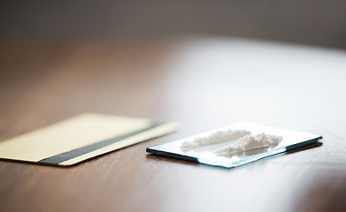 Image showing close up of crack cocaine drug dose on mirror