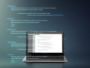 Image showing laptop computer with coding on screen