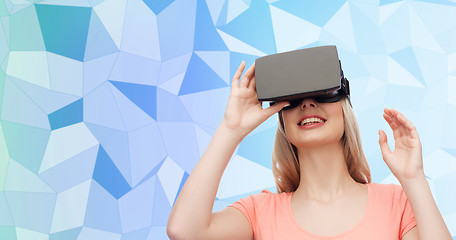 Image showing woman in virtual reality headset or 3d glasses