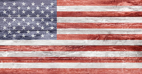 Image showing american flag painted on wooden texture