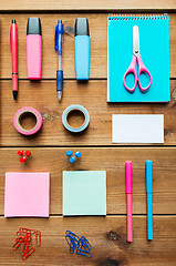 Image showing close up of stationery or school supplies on table