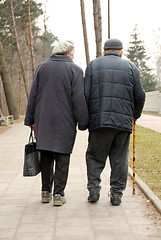 Image showing senior couple strolling