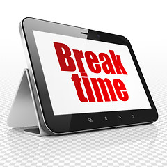 Image showing Time concept: Tablet Computer with Break Time on display