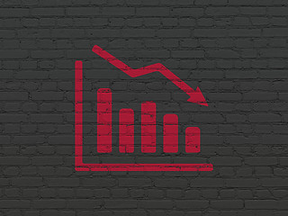 Image showing Marketing concept: Decline Graph on wall background