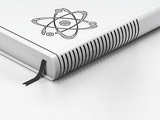 Image showing Science concept: closed book, Molecule on white background