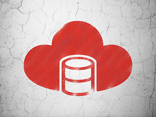 Image showing Cloud computing concept: Database With Cloud on wall background