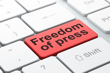 Image showing Politics concept: Freedom Of Press on computer keyboard background