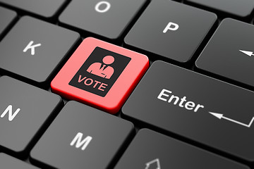 Image showing Politics concept: Ballot on computer keyboard background