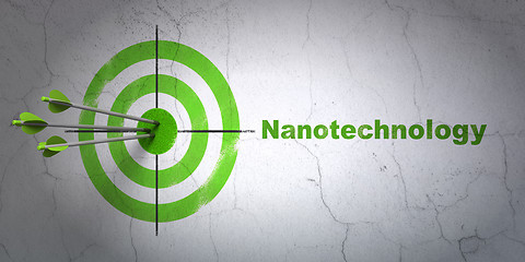 Image showing Science concept: target and Nanotechnology on wall background