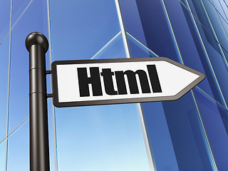 Image showing Database concept: sign Html on Building background