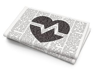 Image showing Health concept: Heart on Newspaper background