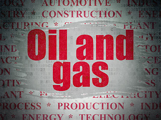 Image showing Manufacuring concept: Oil and Gas on Digital Data Paper background