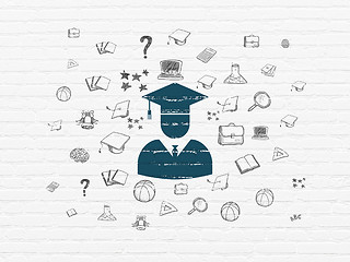 Image showing Education concept: Student on wall background