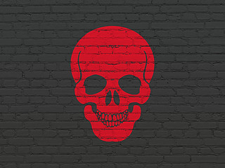 Image showing Health concept: Scull on wall background