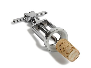 Image showing Corkscrew with cork