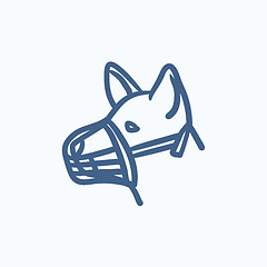 Image showing Dog with muzzle sketch icon.