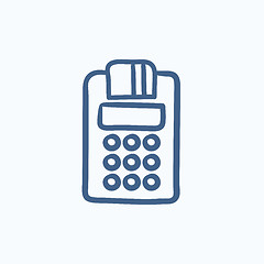 Image showing Cash register sketch icon.