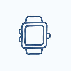 Image showing Smartwatch sketch icon.