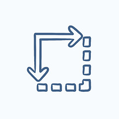 Image showing Content extension sketch icon.