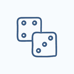 Image showing Dices sketch icon.