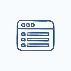 Image showing Browser window with folder contents sketch icon.