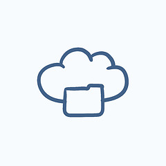 Image showing Cloud computing sketch icon.