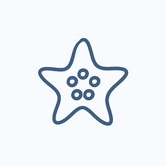 Image showing Starfish sketch icon.