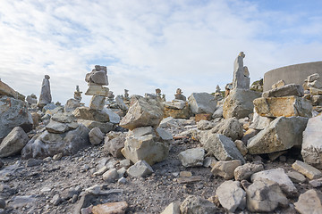 Image showing stone piles at Pointe de Pen-Hir