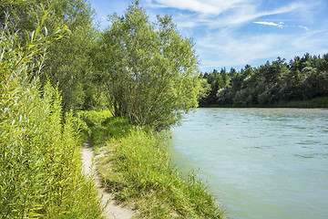 Image showing path at the river Isar