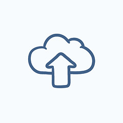 Image showing Cloud with arrow up sketch icon.