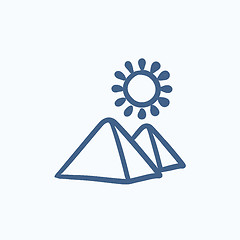 Image showing Egyptian pyramids sketch icon.