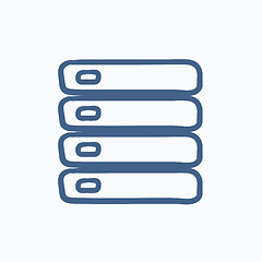 Image showing Computer server sketch icon.