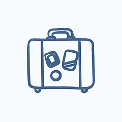 Image showing Suitcase sketch icon.