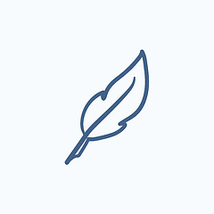 Image showing Feather sketch icon.