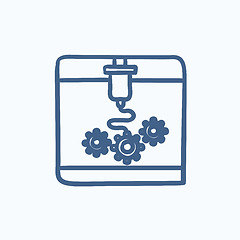 Image showing Tree D printing sketch icon.