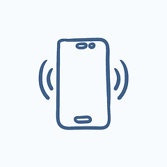 Image showing Vibrating phone sketch icon.