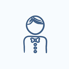 Image showing Waiter sketch icon.