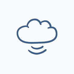 Image showing Cloud computing sketch icon.