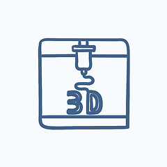 Image showing Tree D printing sketch icon.