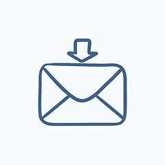 Image showing Incoming email sketch icon.